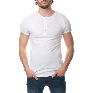 Wholesaler Hopenlife - Short-sleeved plain button-down collar t-shirt: End of series