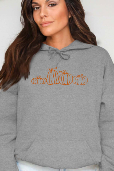 Grossiste I.A.L.D FRANCE - 4 Citrouille - Sweat Capuche Femme