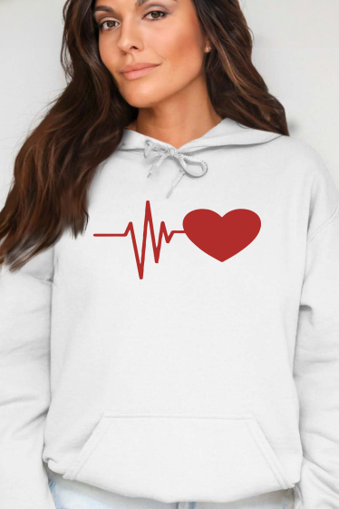 Grossiste I.A.L.D FRANCE - battement coeur - Sweat Capuche Femme