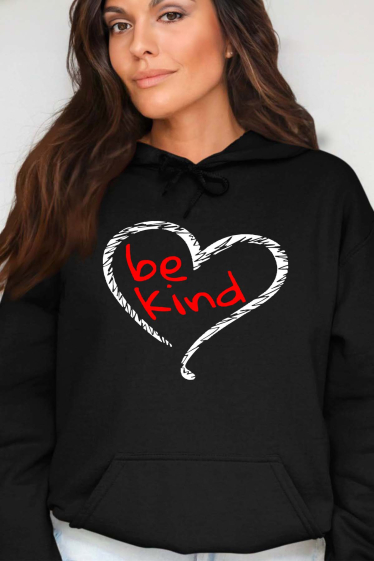 Grossiste I.A.L.D FRANCE - be kind - Sweat Capuche Femme