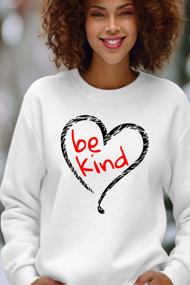 Grossiste I.A.L.D FRANCE - be kind - Sweat Col Rond Femme