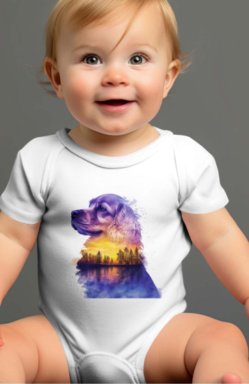 Wholesaler I.A.L.D FRANCE - Baby Boy Bodysuit | chien paysage