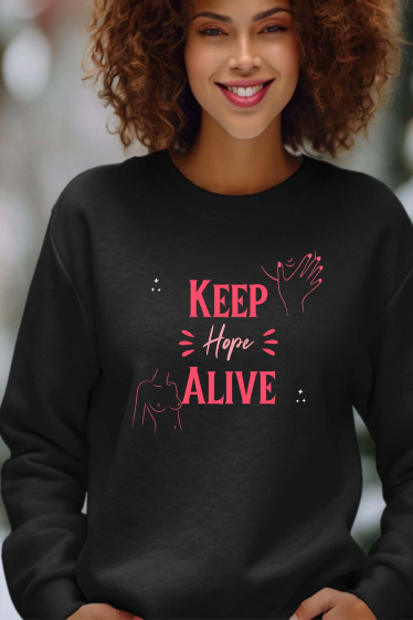 Grossiste I.A.L.D FRANCE - Keep Hope - Sweat Col Rond Femme