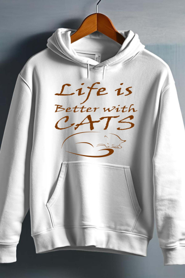 Grossiste I.A.L.D FRANCE - Life cats - Sweat capuche Fille