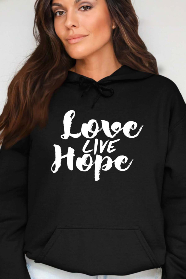 Grossiste I.A.L.D FRANCE - Love live Hope - Sweat Capuche Femme