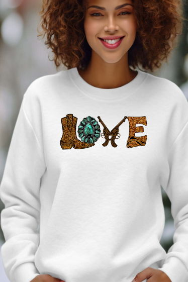 Mayorista I.A.L.D FRANCE - LOVE WESTERN - Sudadera de cuello redondo mujer