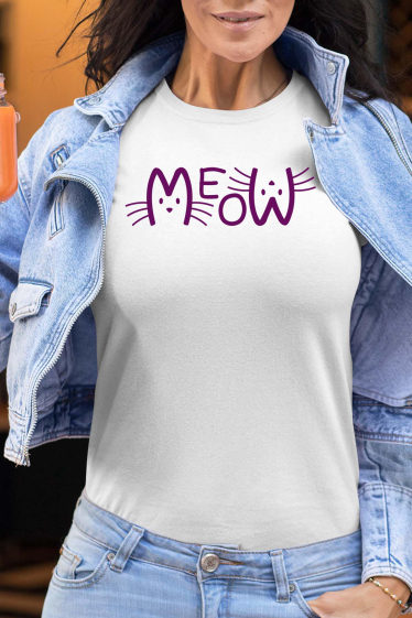 Grossiste I.A.L.D FRANCE - Meow violet - Tshirt Femme