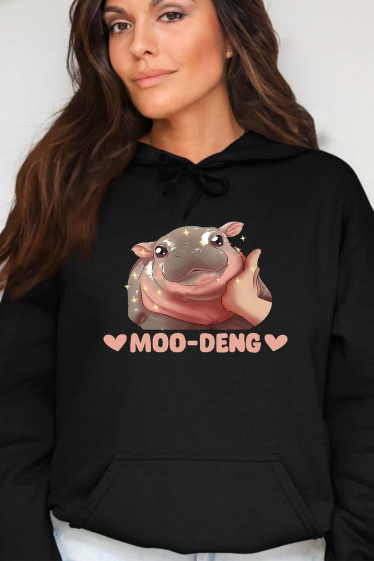 Grossiste I.A.L.D FRANCE - moo deng - Sweat Capuche Femme