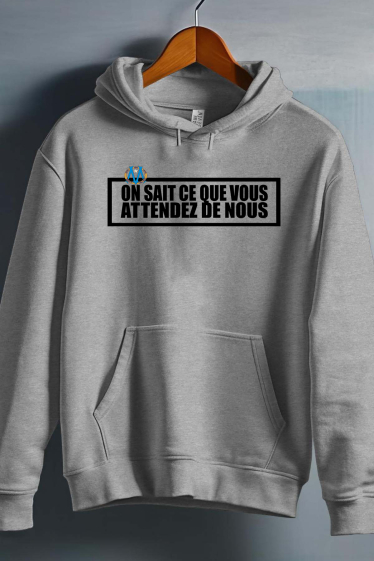 Wholesaler I.A.L.D FRANCE - OM attendez - Men's Hooded sweatshirt