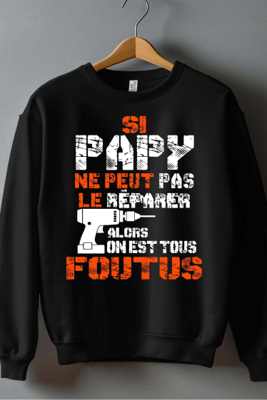 Wholesaler I.A.L.D FRANCE - papy reparer - Men's crew neck sweatshirt