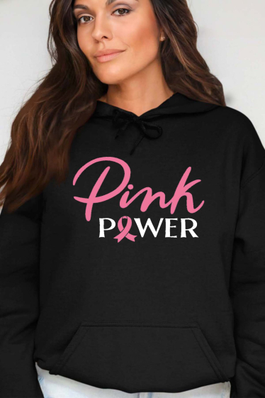 Grossiste I.A.L.D FRANCE - pink power - Sweat Capuche Femme