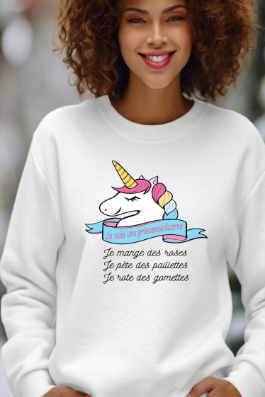 Mayorista I.A.L.D FRANCE - princesa unicornio - Sudadera de cuello redondo mujer