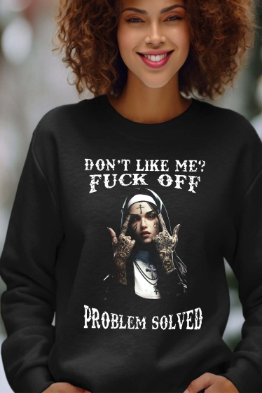 Grossiste I.A.L.D FRANCE - Problem solved bon - Sweat Col Rond Femme