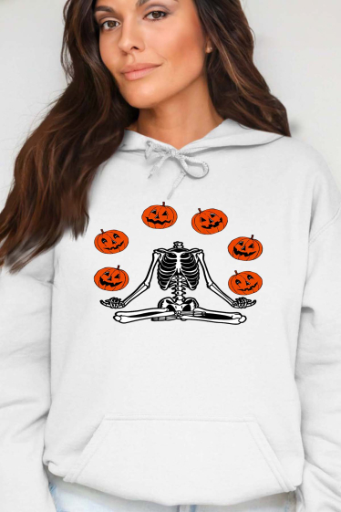 Grossiste I.A.L.D FRANCE - skeleton pumpkin - Sweat Capuche Femme