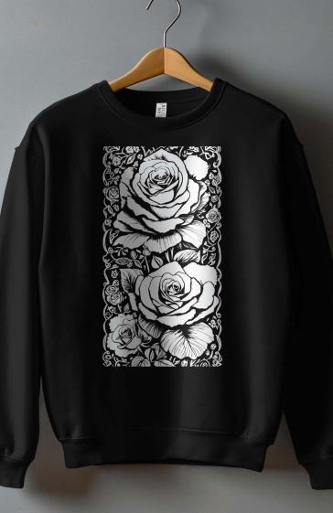 Grossiste I.A.L.D FRANCE - Sweat Femme Col Rond - multi roses