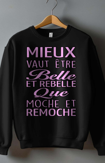 Grossiste I.A.L.D FRANCE - Sweat Fille Col Rond  | Belle Rebelle