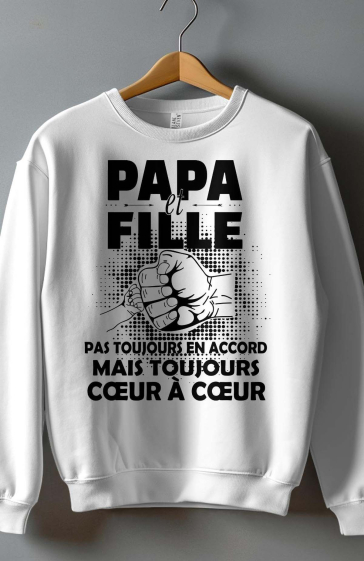 Grossiste I.A.L.D FRANCE - Sweat Fille Col Rond  papa et fille pas toujours en accord