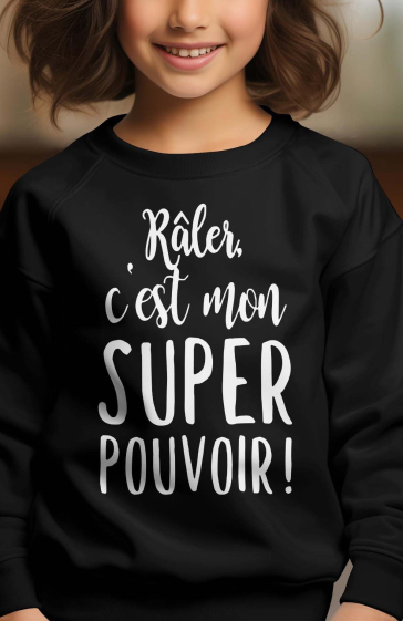 Grossiste I.A.L.D FRANCE - Sweat Fille Col Rond  | Raler super pouvoir