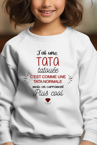 Großhändler I.A.L.D FRANCE - TATA TATOUEE – Rundhals-Sweatshirt für Mädchen