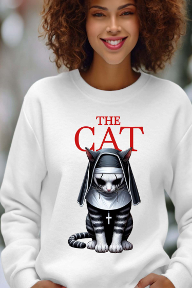 Grossiste I.A.L.D FRANCE - The Cat - Sweat Col Rond Femme