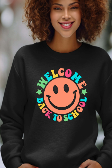 Grossiste I.A.L.D FRANCE - Welcome school - Sweat Col Rond Femme