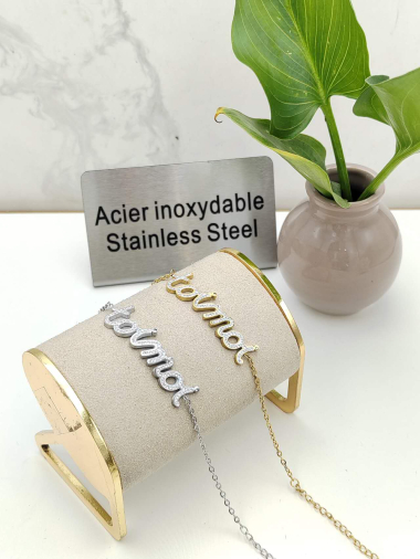 Großhändler I.L JOLI B - EDELSTAHL-Armband mit arabischer Aufschrift „LOVE“.