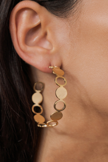 Wholesaler Ikita Paris - Circle and Round Earrings (45mm)