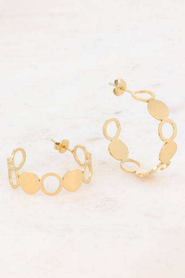 Wholesaler Ikita Paris - Smart hoop earrings with multi-rounds and multi-rings