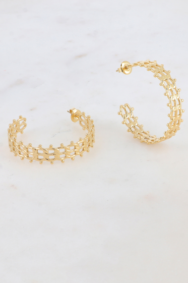 Wholesaler Ikita Paris - Hoop earrings with intertwined patterns