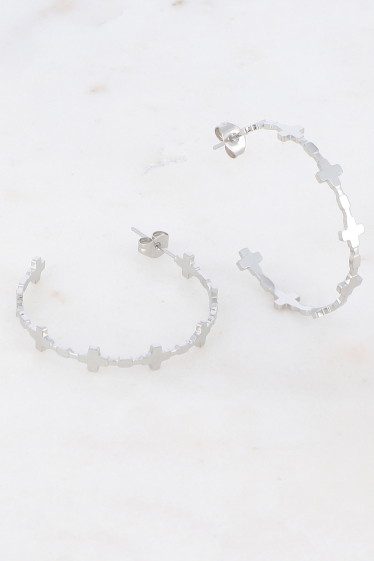 Wholesaler Ikita Paris - Hoop earrings with geometric patterns