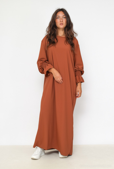 Großhändler I'Mod - Abaya mit weiten, rauchigen Ärmeln und Rüschen im Jazz-Stil