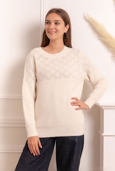 Wholesaler Invisible - Perforated sweater with sequins