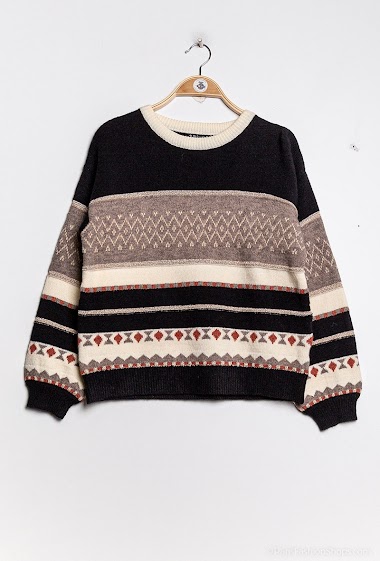 Wholesaler Invisible - Striped sweater with metallized threads