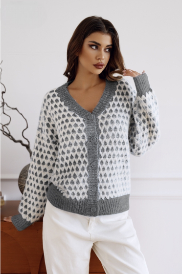 Großhändler ISSYMA - Gemusterte Strickjacke