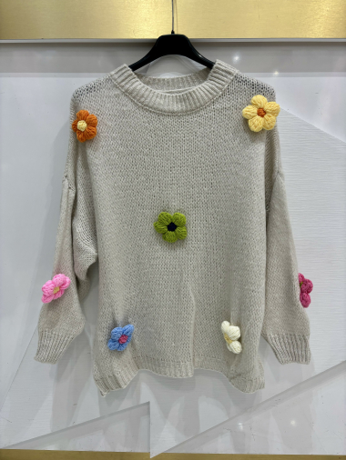 Großhändler ISSYMA - Pullover mit geprägten Blumen