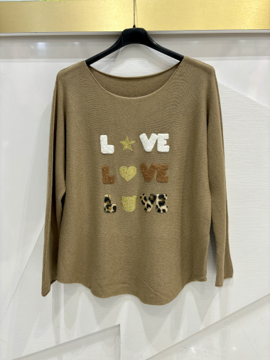 Großhändler ISSYMA - Leopardenpullover „LOVE“.