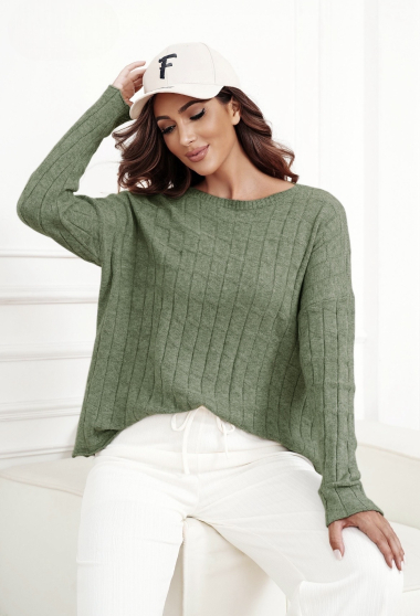 Grossiste ISSYMA - Pull motif plissé