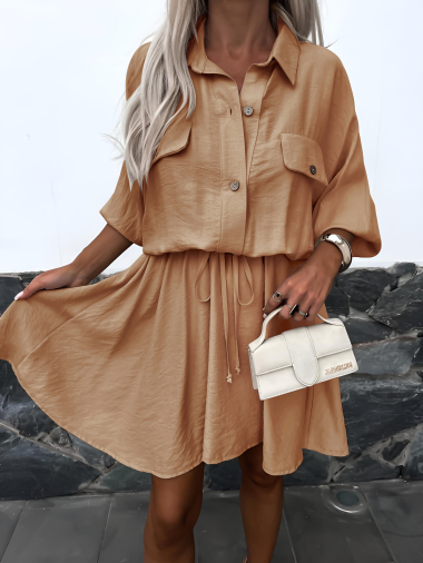 Wholesaler ISSYMA - Elastic waist viscose shirt dress