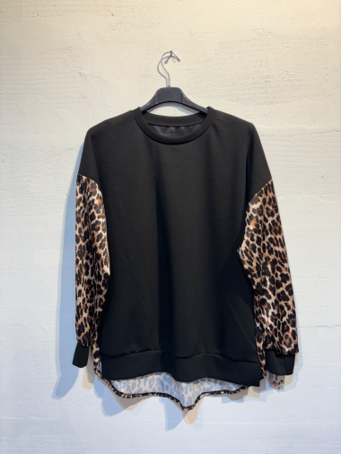 Grossiste JADE - PULL MANCHE LEOPARD JADE