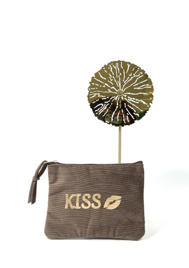 Grossiste Jade&Clarisse - POCHETTE TROUSSE EN VELOUR "KISS"