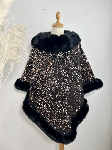 Wholesaler Jade&Clarisse - CLARA PLAIN GLITTERED PONCHO