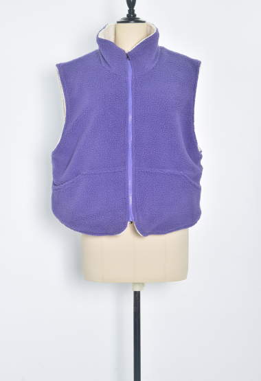 Wholesaler JCL Paris - Sleeveless purple wool cardigan