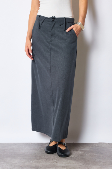 Wholesaler JCL Paris - Grey straight-cut long skirt