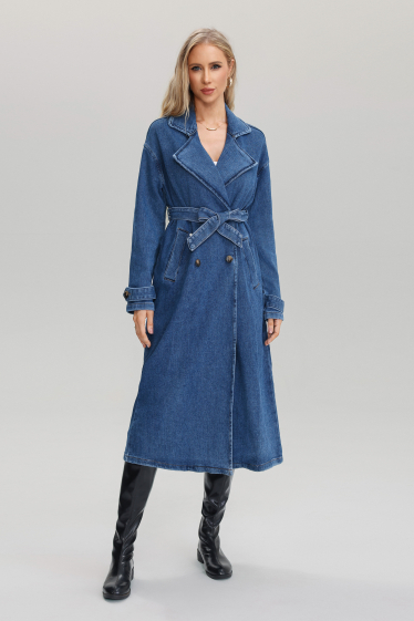 Mayorista Jewelly - TRENCH LARGO DENIM AZUL