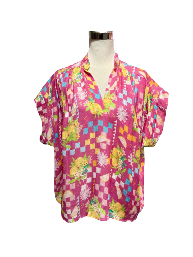 Wholesaler J&L - AMALFI blouse in premium cotton gas