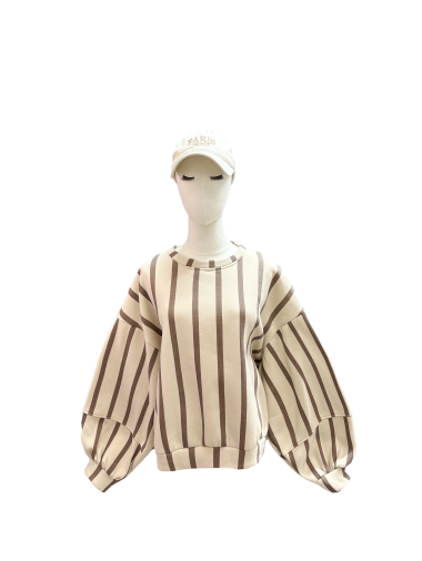 Wholesaler J&L - Long Sleeve Sweater With Vertical Stripes