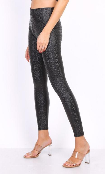 Wholesaler Jolifly - Leopard effect faux leather leggings