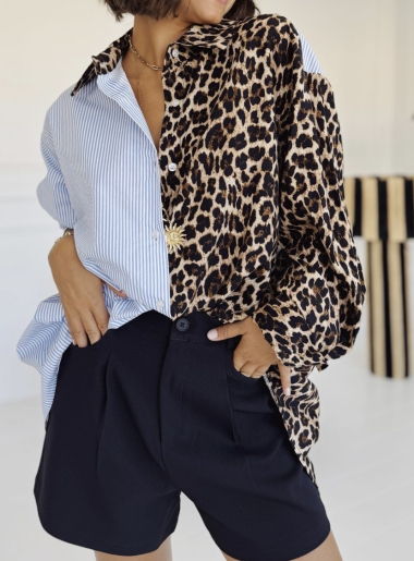 Wholesaler Joliko - leopard stripe shirt with cut back