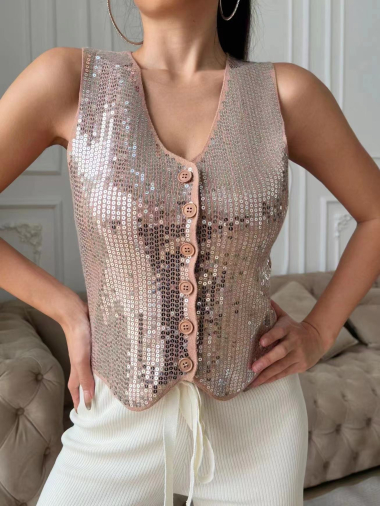 Wholesaler Jolio & Co - Sleeveless sequined vest