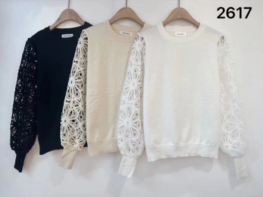 Wholesaler Jolio & Co - Lace sleeve sweater